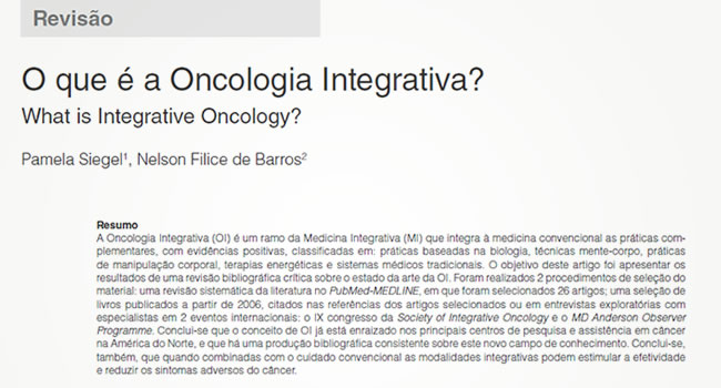 Artigo: O que é a Oncologia Integrativa?